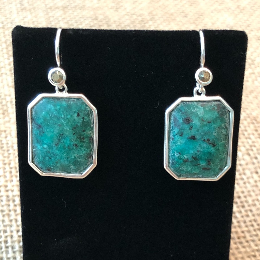 Silpada .925 Sterling Silver Opening Night Green Gemstone Earrings Retired